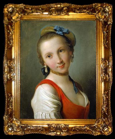 framed  Pietro Antonio Rotari A Girl in a Red Dress, ta009-2